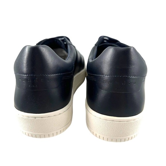 SANDRO MAGIC BLACK PERFORATED TOE SIX EYELET LOW TOP SNEAKERS IN DARK NAVY SZ9US main image 4